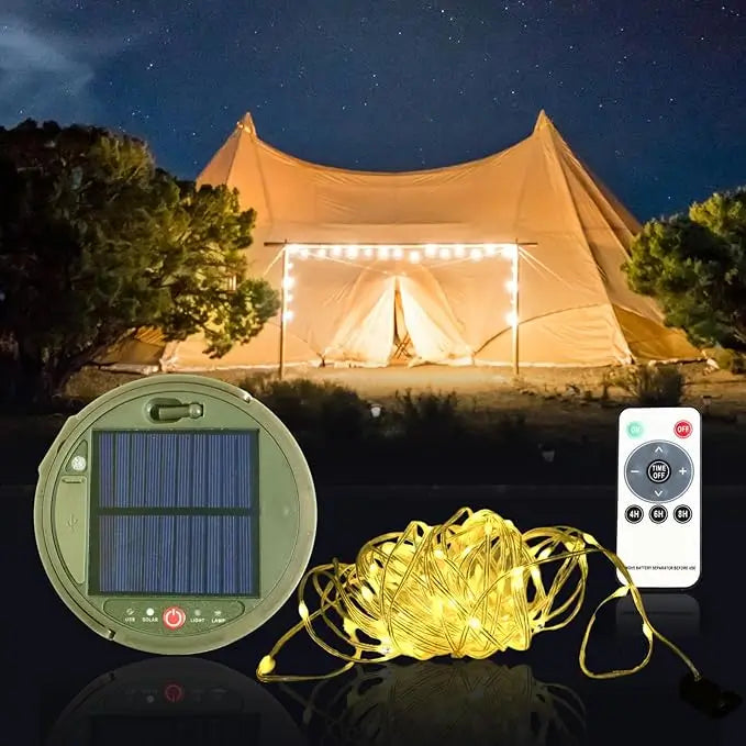 LÁMPARA PARA ACAMPAR CON PANEL - Recárgala Con Luz Solar