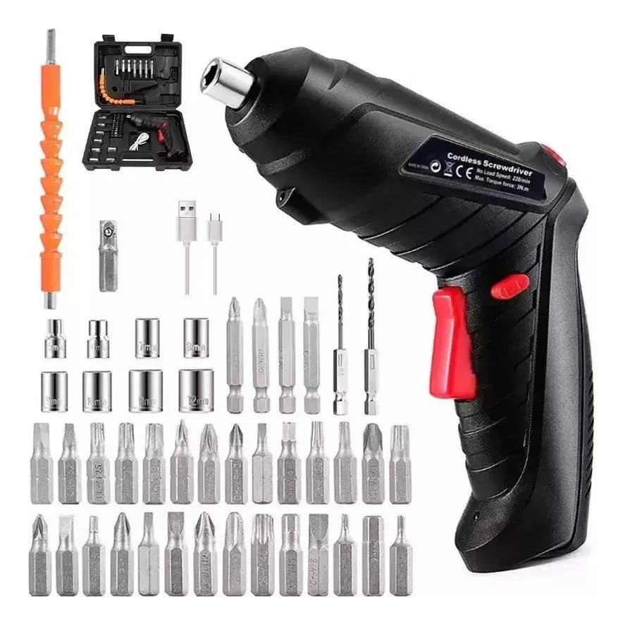 KIT DESTORNILLADOR ELÉCTRICO - Disfruta de 47 Piezas Intercambiables