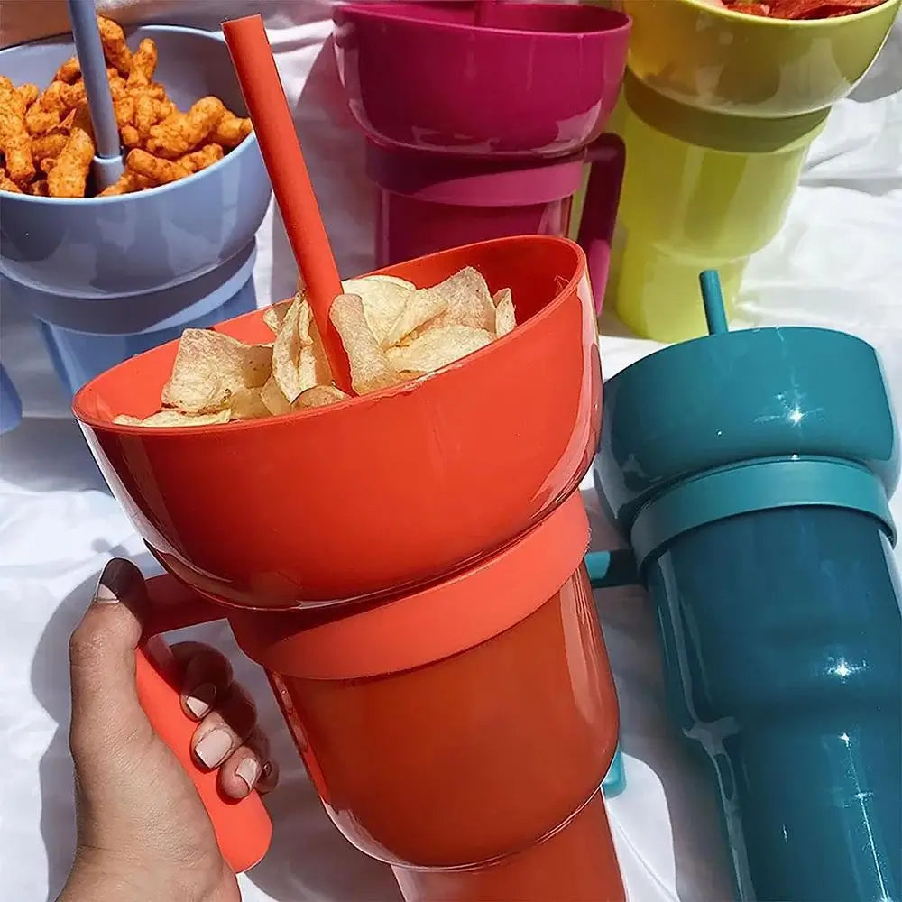 TAZA PORTATIL PARA APERITIVOS Y BEBIDAS - Vaso 2 en 1
