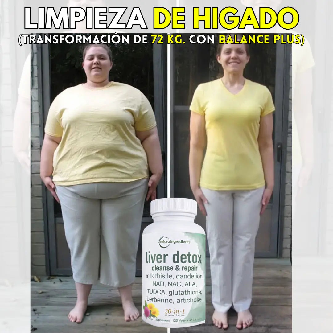 BALANCE PLUS - Desintoxica, Regenera y Protege tu Hígado Con 120 Cápsulas