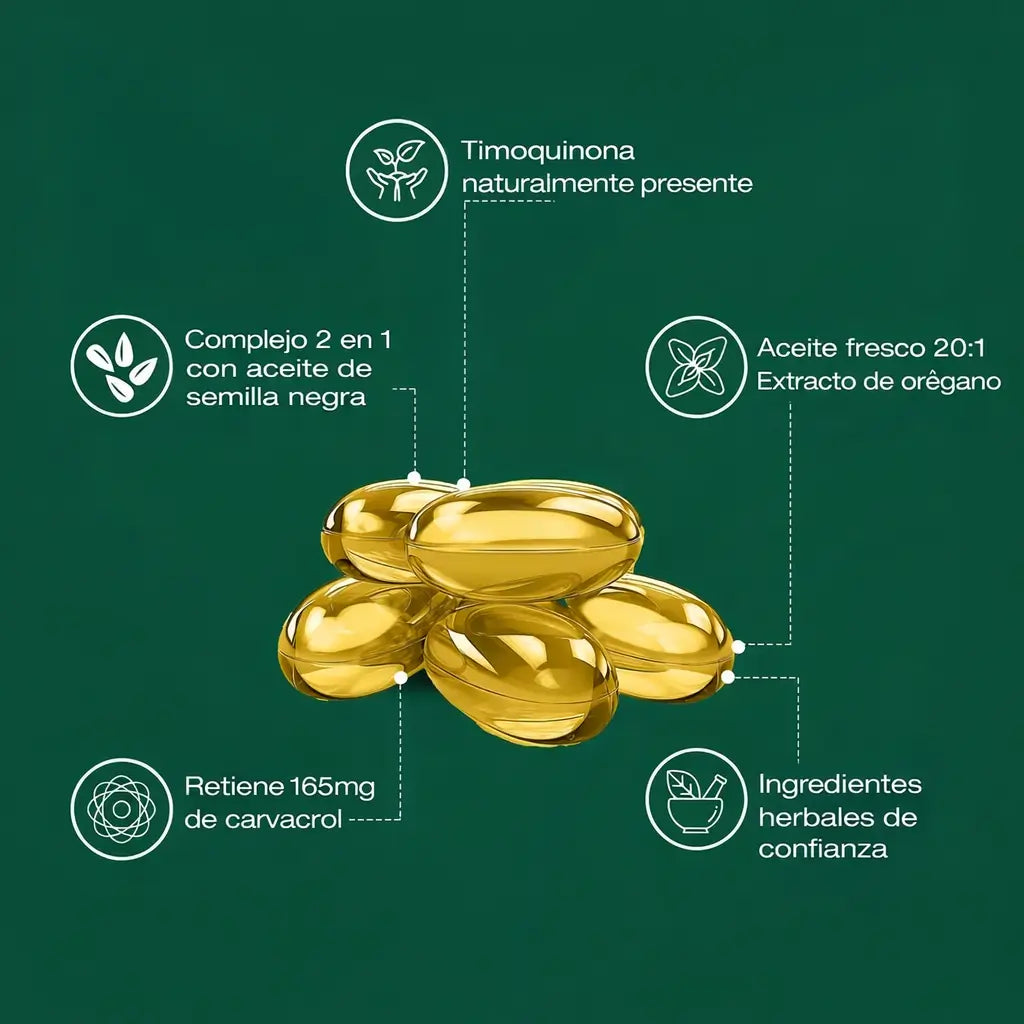 DIGESTIBALANCE - Aceite de Orégano + Semilla Negra Recupera tu bienestar digestivo de forma natural