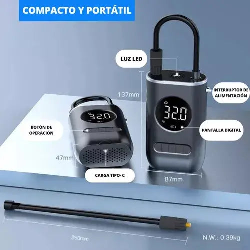 EVOLUTION AIR COMPRESOR PORTATIL - Nunca Más Te Quedes Varado Por Llantas Desinfladas