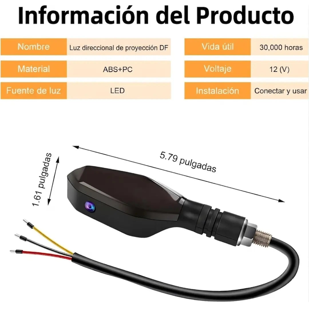Par de Luces Led con Proyector de Direccionales Para Moto