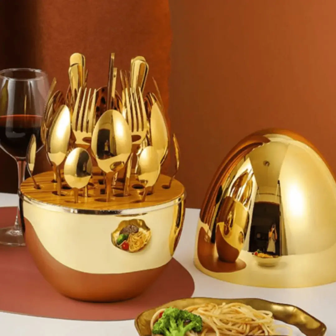 CUBIERTOS PREMIUM CON FORMA DE HUEVO - Dale Un Toque Elegante A Tu Comedor