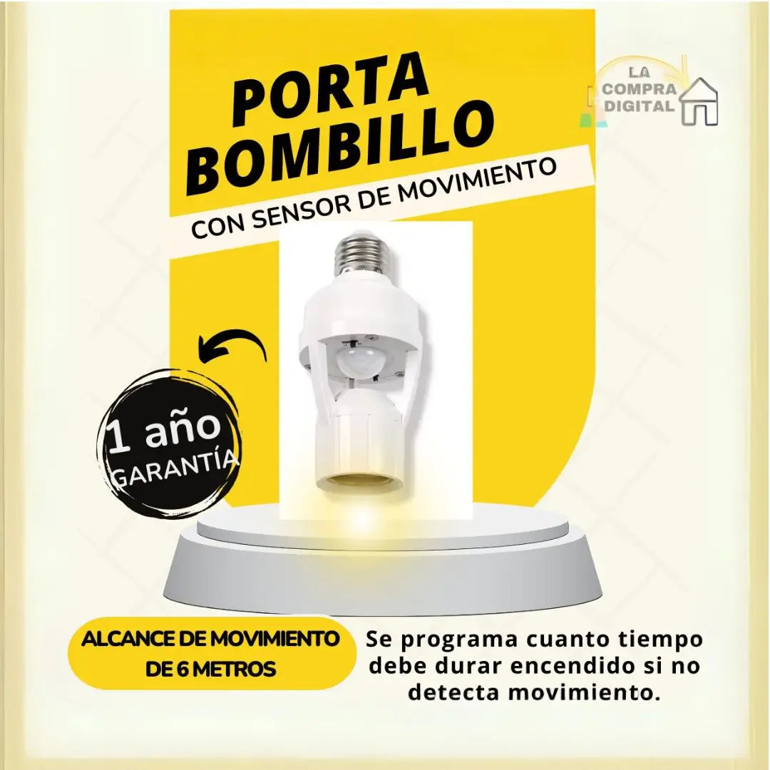 PORTABOMBILLOS CON SENSOR DE MOVIMIENTO - Evita Los Altos Consumos De Energía Usando Este Sensor