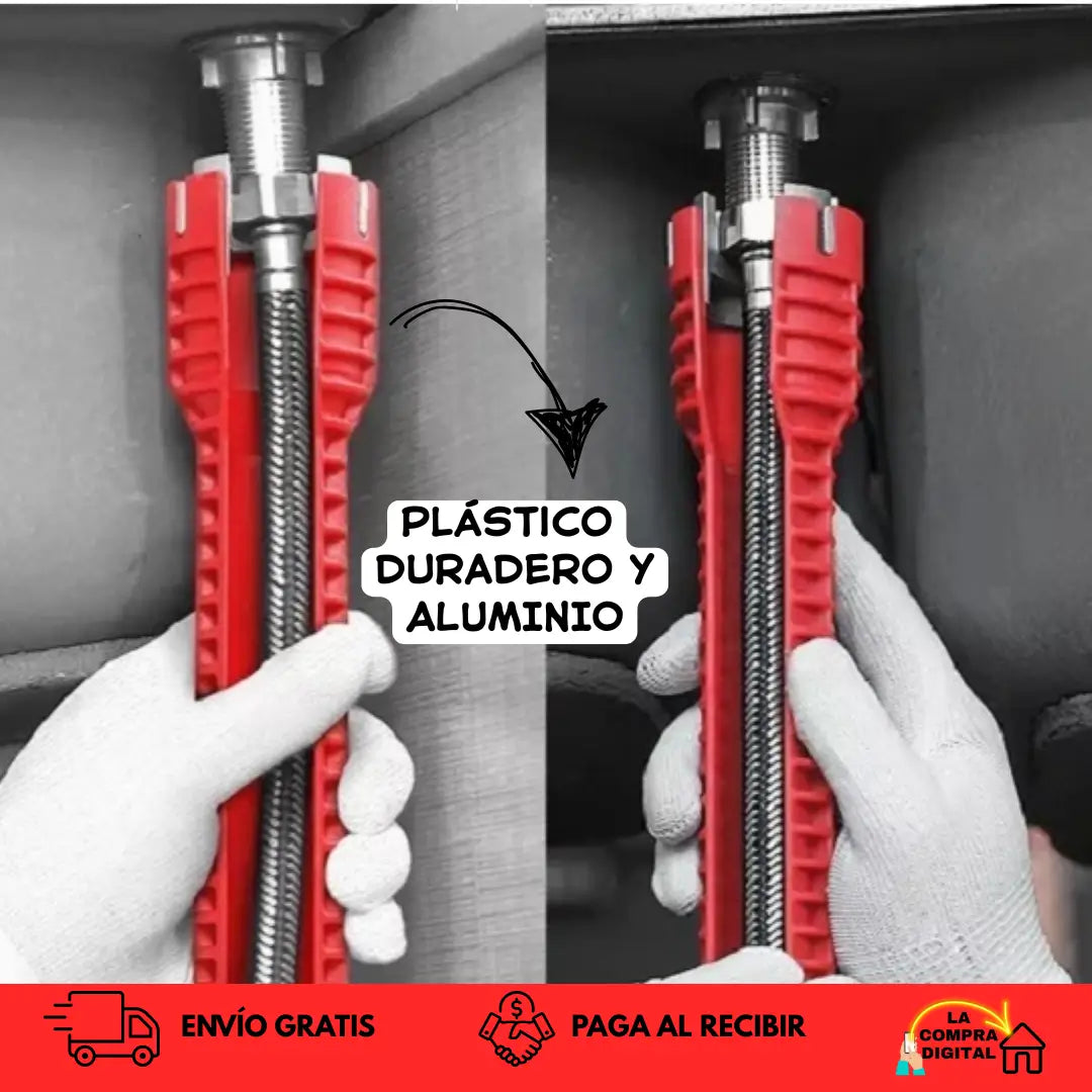 LLAVE PLOMERO MAESTRO - 8 Soluciones en 1