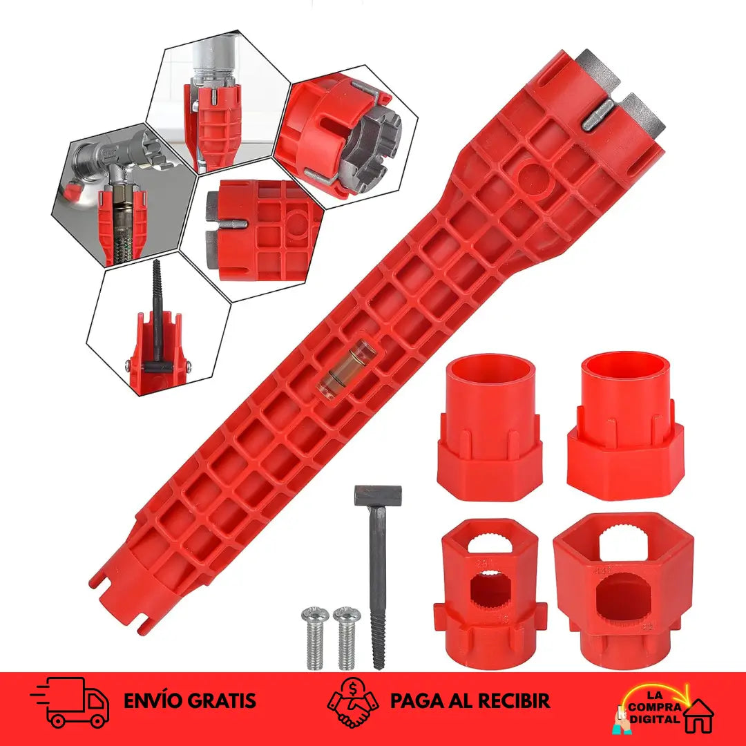 LLAVE PLOMERO MAESTRO - 8 Soluciones en 1