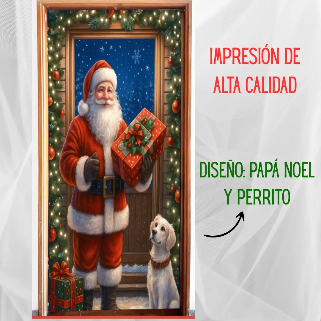 BIENVENIDA NAVIDAD - Funda Navideña para Puerta