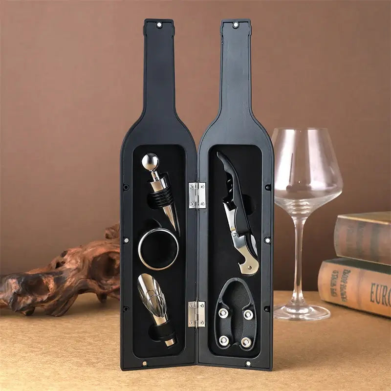 KIT PREMIUM DESTAPADOR DE VINO - Con Sus 5 Piezas: Abre, Sirve y Conserva Como un Experto