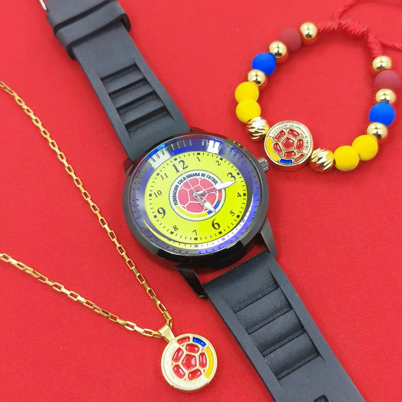 Set Yo Soy Colombia - Reloj, pulsera y collar | El regalo perfecto para cualquier fan de la Tricolor