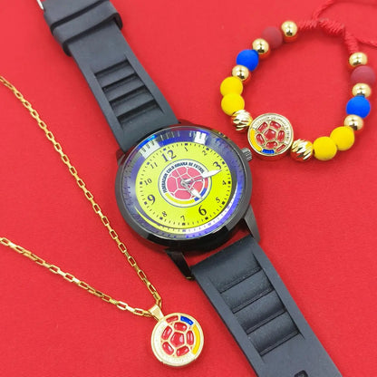 Set Yo Soy Colombia - Reloj, pulsera y collar | El regalo perfecto para cualquier fan de la Tricolor