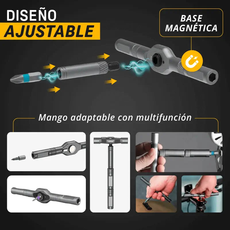 Diseño ajustable y base magnética