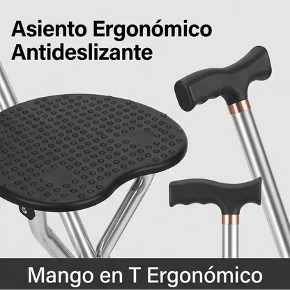 Bastón Silla - Camina con libertad y con una estación de descanso portatil.