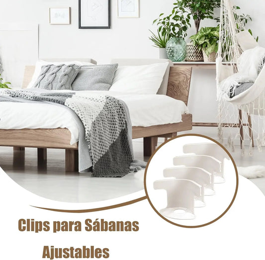 CLIP CAMA FIRME – Amanece con sábanas Kit X4