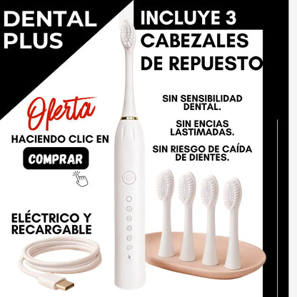 DENTAL PLUS - Incluye 3 Cabezales De Repuesto