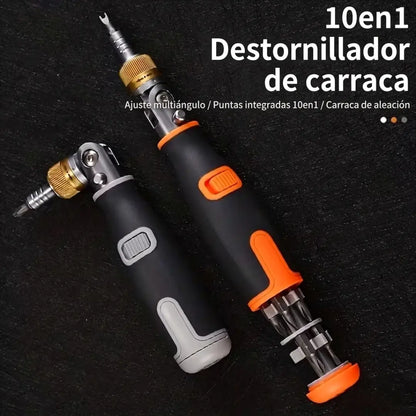 Multi Rachet 180° - Destornillador De Trinquete 10 En 1
