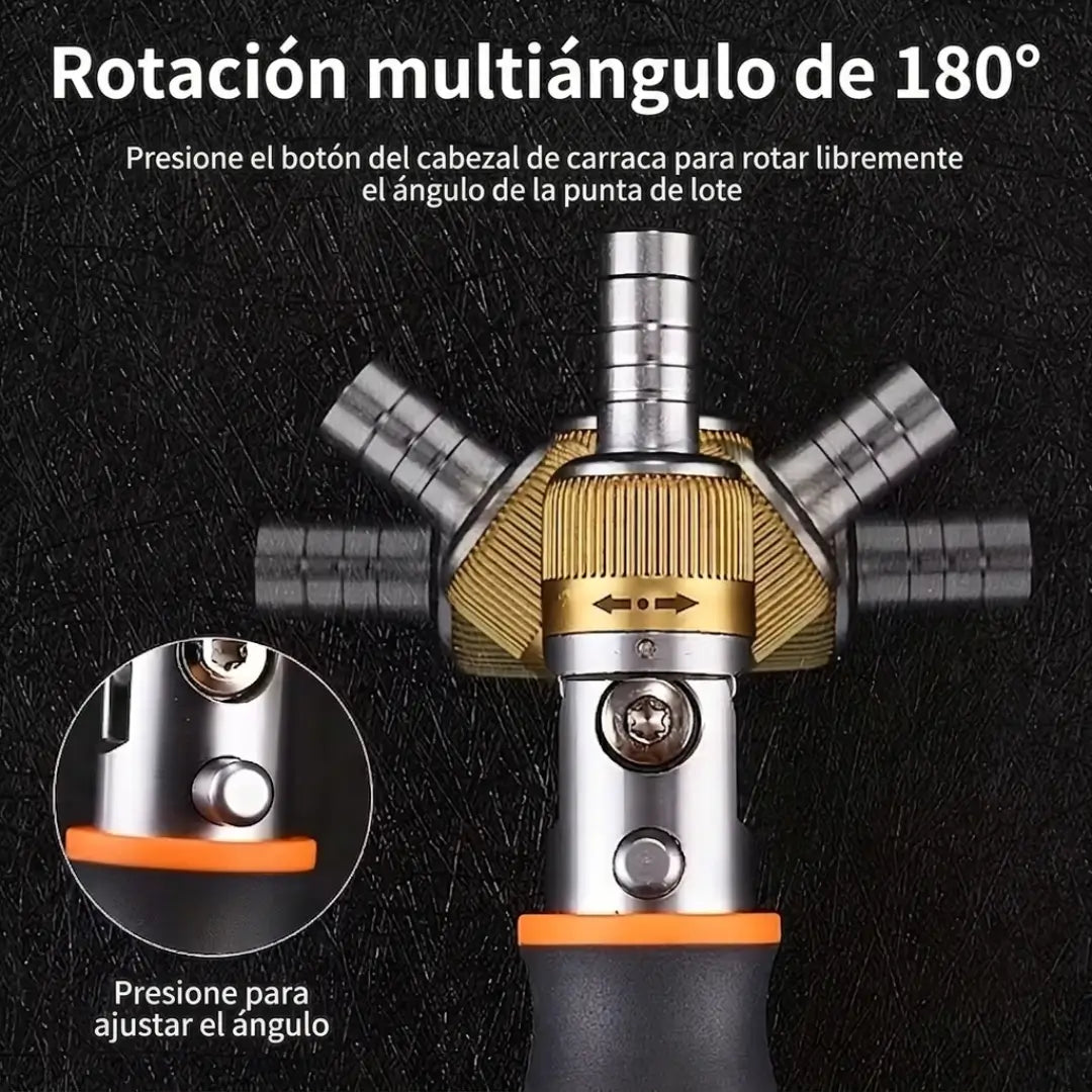 Multi Rachet 180° - Destornillador De Trinquete 10 En 1