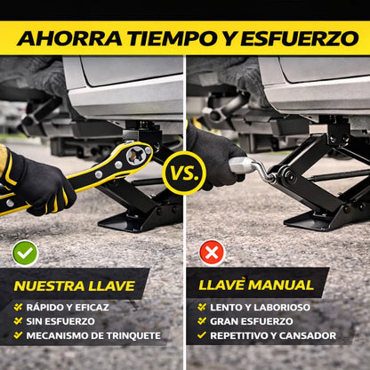 Llave Rachet Universal Para Gato con Mango giratorio de 360°