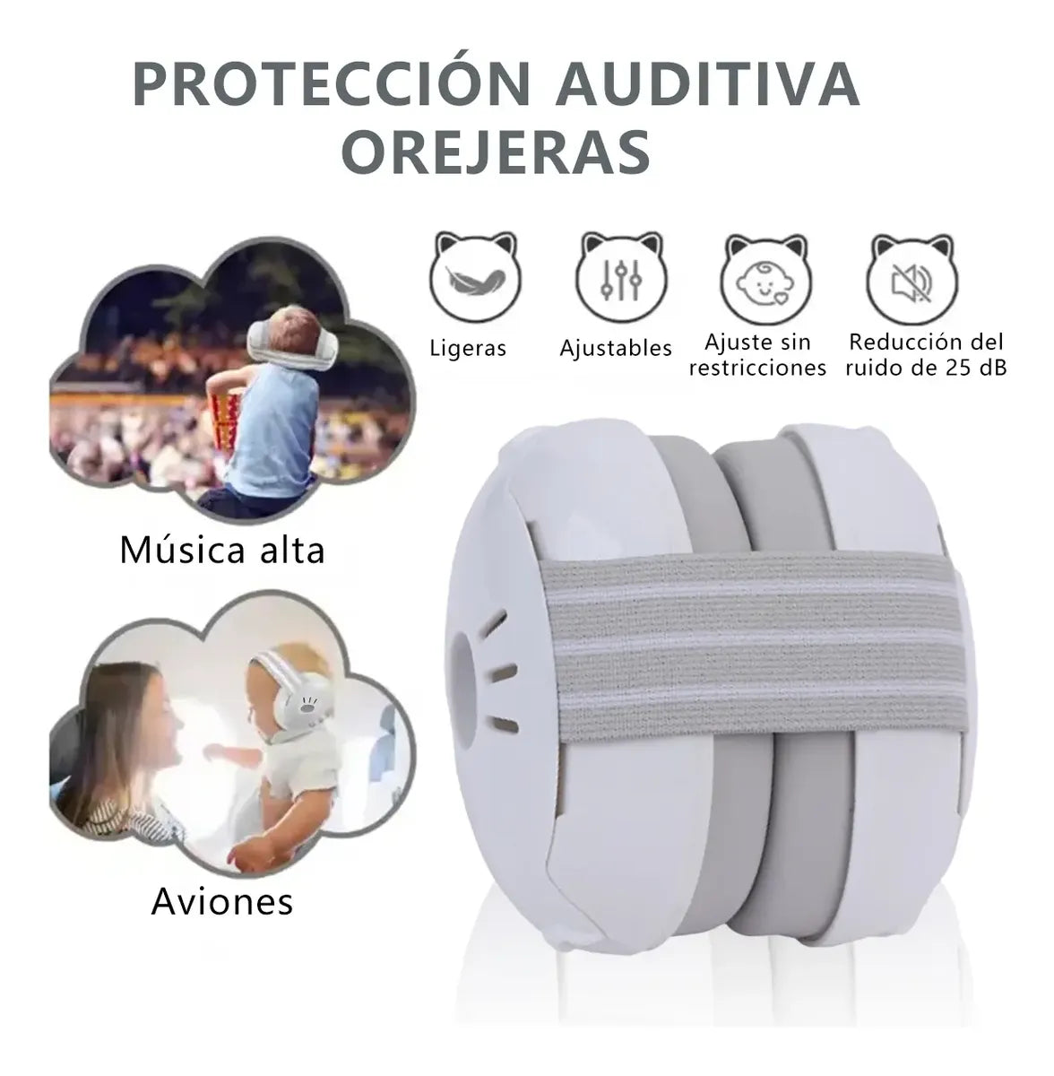 Protector Auditivo Bebe - cuida el futuro auditivo de tu bebé evita problemas futuros.