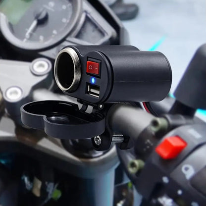Cargador USB y Toma Corriente Para Moto