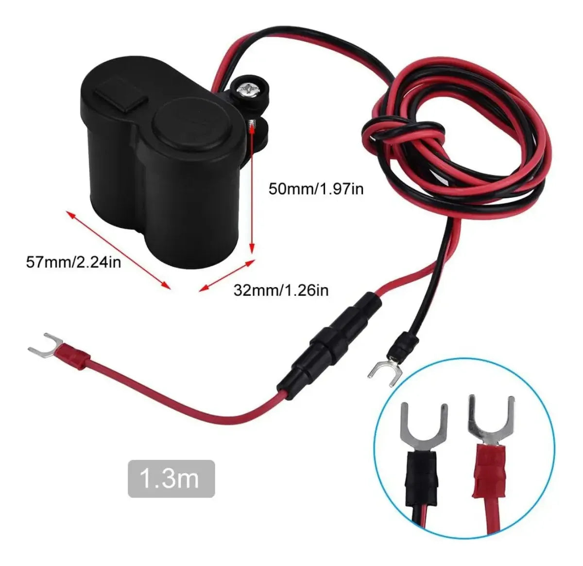 Cargador USB y Toma Corriente Para Moto