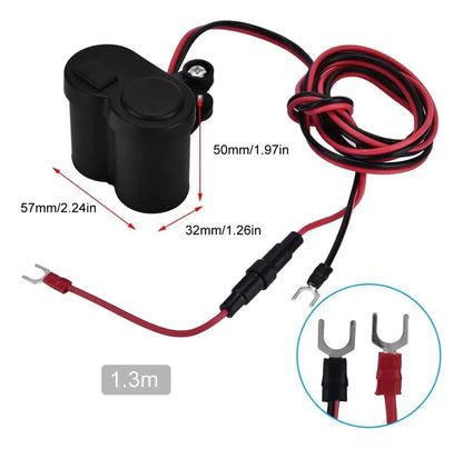 Cargador USB y Toma Corriente Para Moto