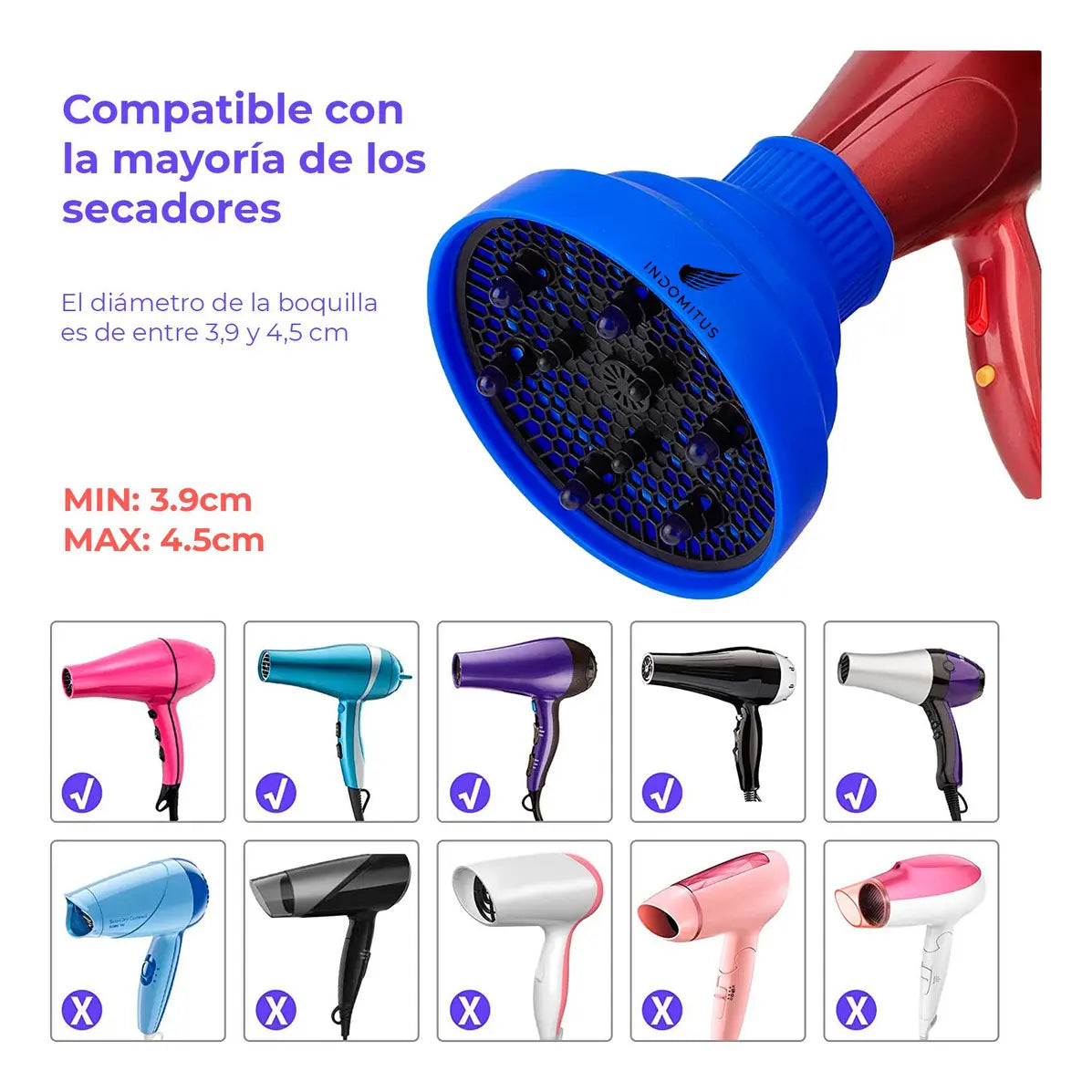Difusor de Cabello Anti Frizz | En Silicona y Plegable