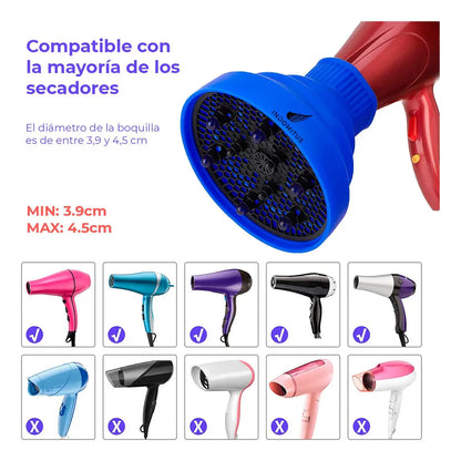 Difusor de Cabello Anti Frizz | En Silicona y Plegable