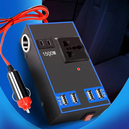 Adaptador de Corriente Para Carro | Con Conectores de enchufe y puertos de carga rápida USB