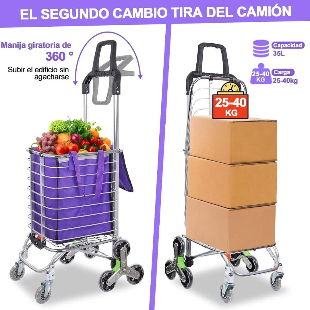 Carrito Multifuncional Triple Llanta 🎁Recibe GRATIS Funda impermeable interna