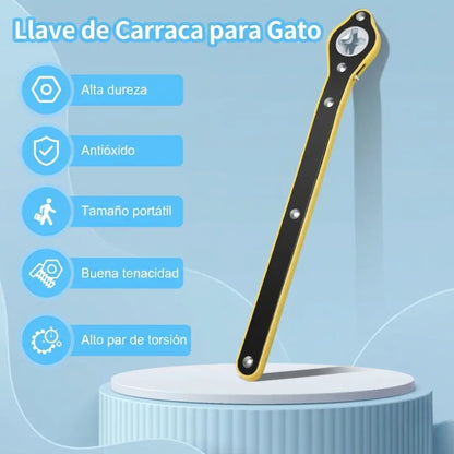 Llave Rachet Universal Para Gato con Mango giratorio de 360°