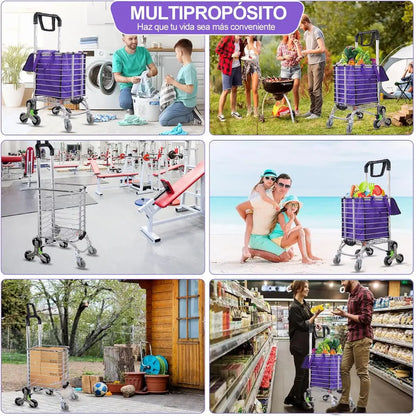 Carrito Multifuncional Triple Llanta 🎁Recibe GRATIS Funda impermeable interna