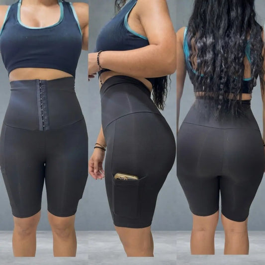 Biker Faja Con Bolsillo - Esculpe Tu Cuerpo Levanta tu cola y define tu cinturita | Talla S a 3XL
