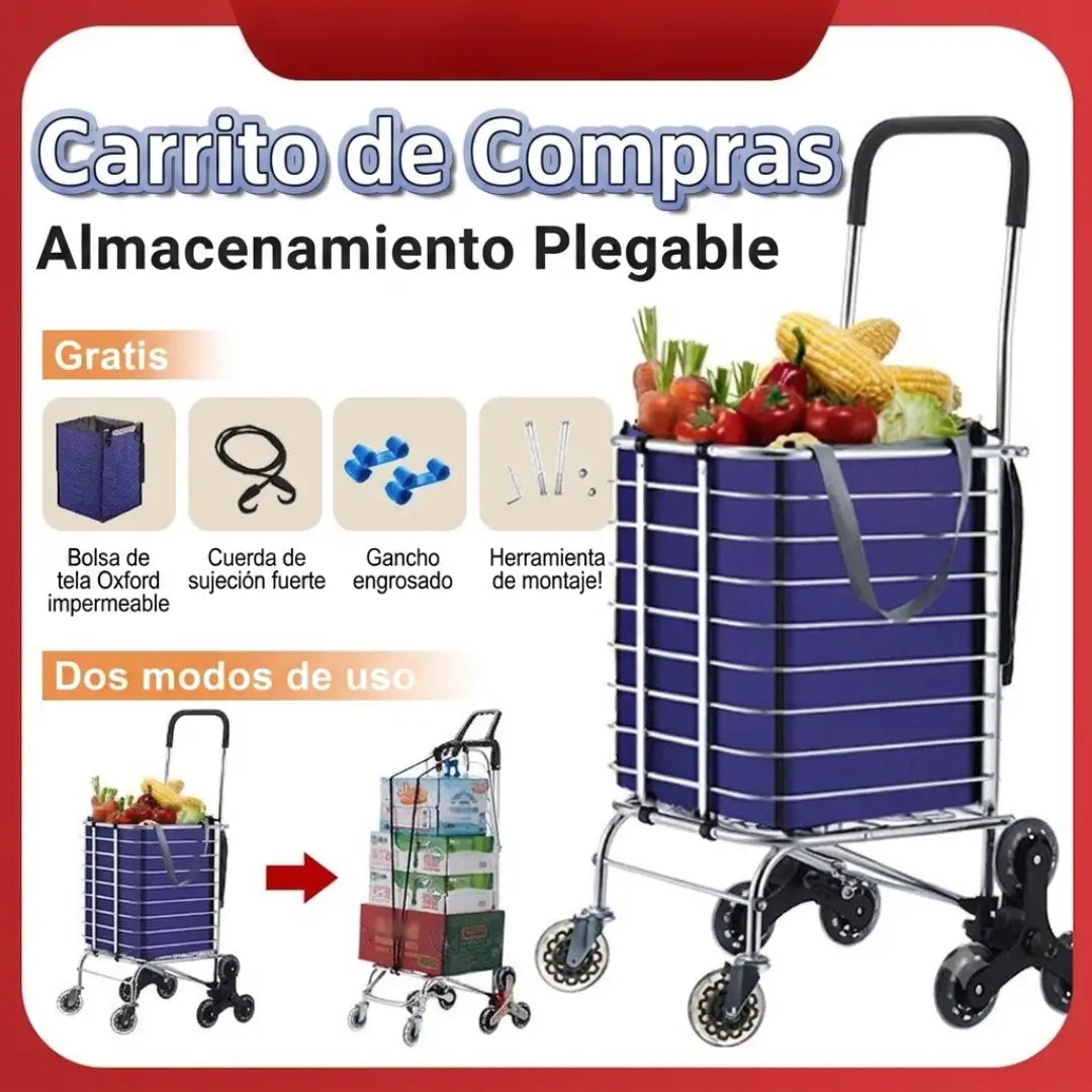 Carrito Multifuncional Triple Llanta 🎁Recibe GRATIS Funda impermeable interna