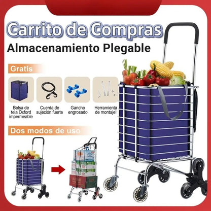 Carrito Multifuncional Triple Llanta 🎁Recibe GRATIS Funda impermeable interna