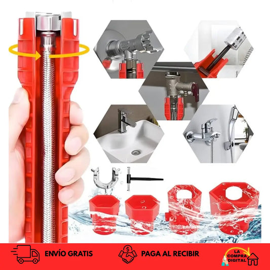 LLAVE PLOMERO MAESTRO - 8 Soluciones en 1