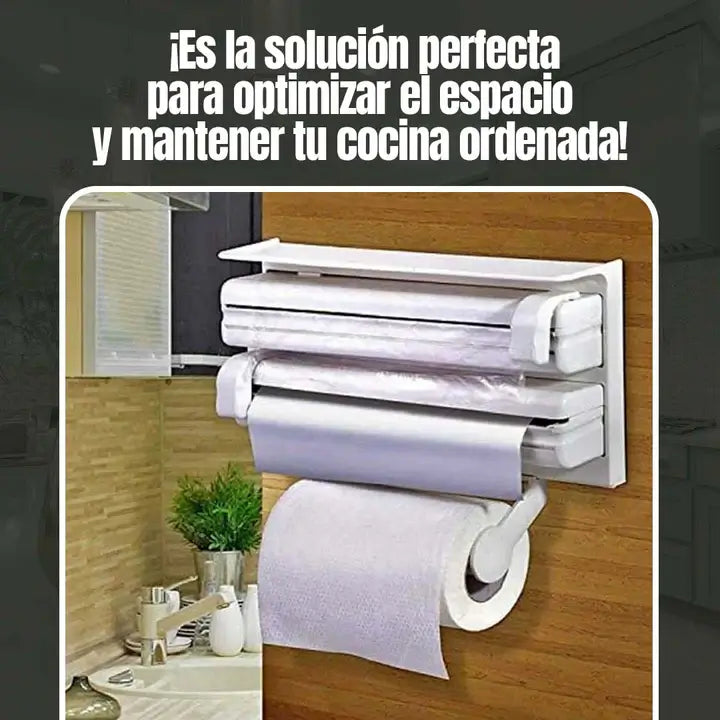 DISPENSADOR DE COCINA 3 en 1 - Organizador de envolturas