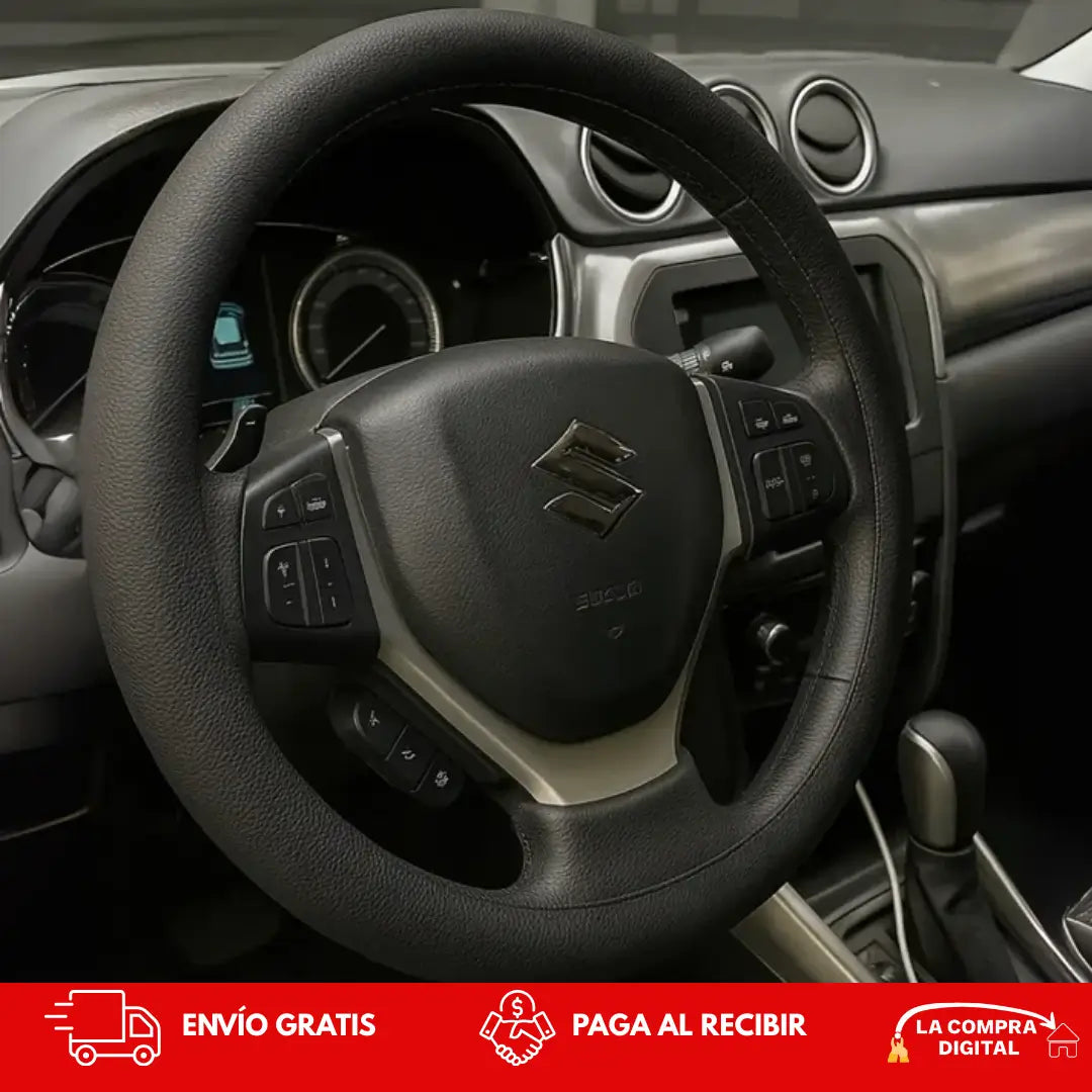 PIEL VOLANTE PREMIUM NEGRO- Antideslizante y Evita Desgaste