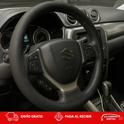PIEL VOLANTE PREMIUM NEGRO- Antideslizante y Evita Desgaste