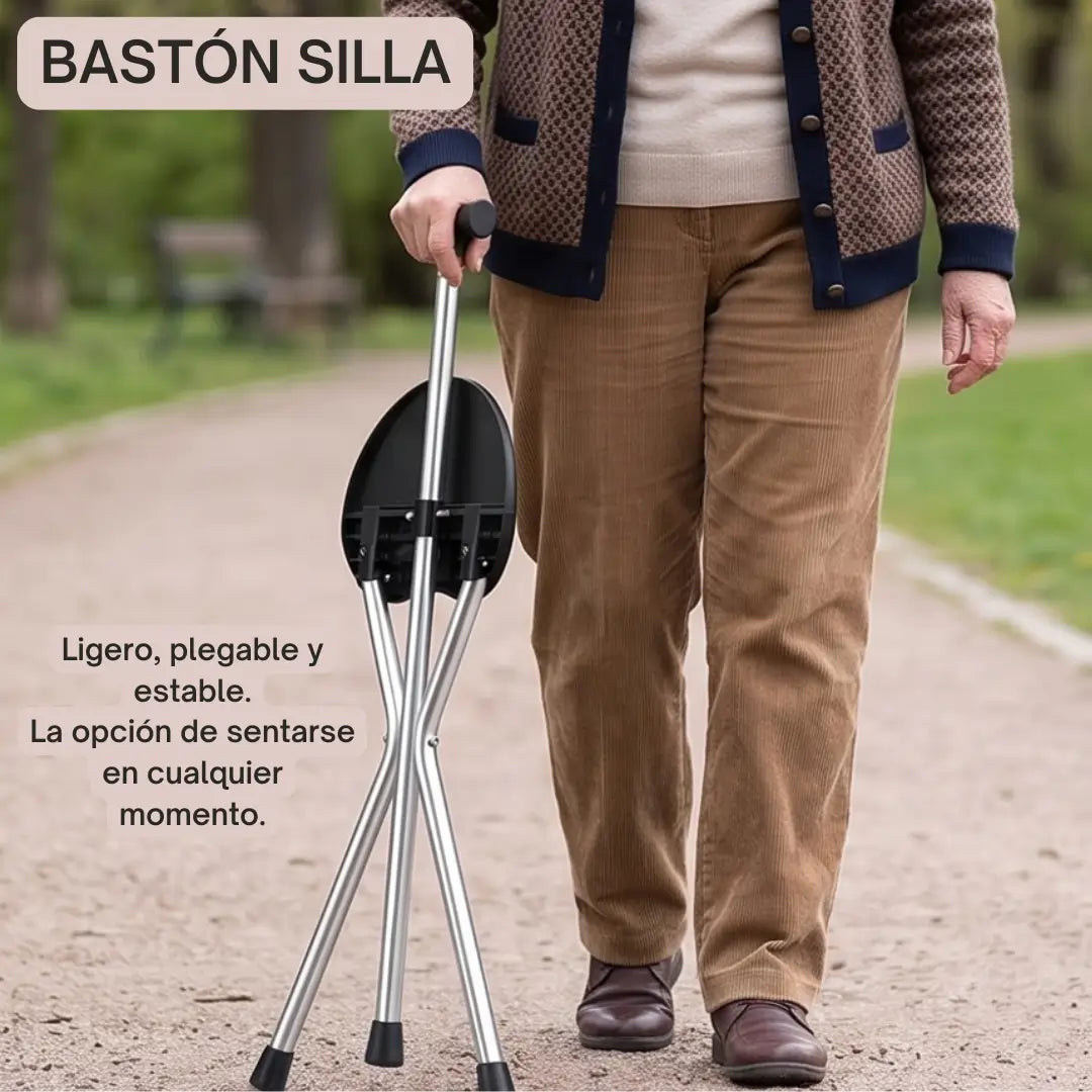 Bastón Silla - Camina con libertad y con una estación de descanso portatil.