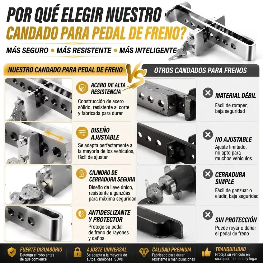 Guardian Car - Candado de pedal para Carro
