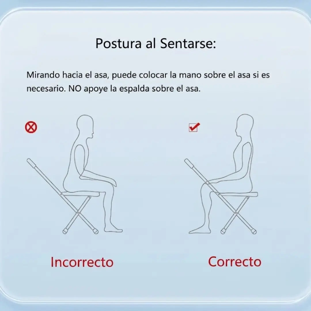 Bastón Silla - Camina con libertad y con una estación de descanso portatil.