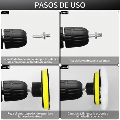 PRO POLISHER - Adaptador de Taladro a Polichadora +🎁 Set X4 Almohadillas