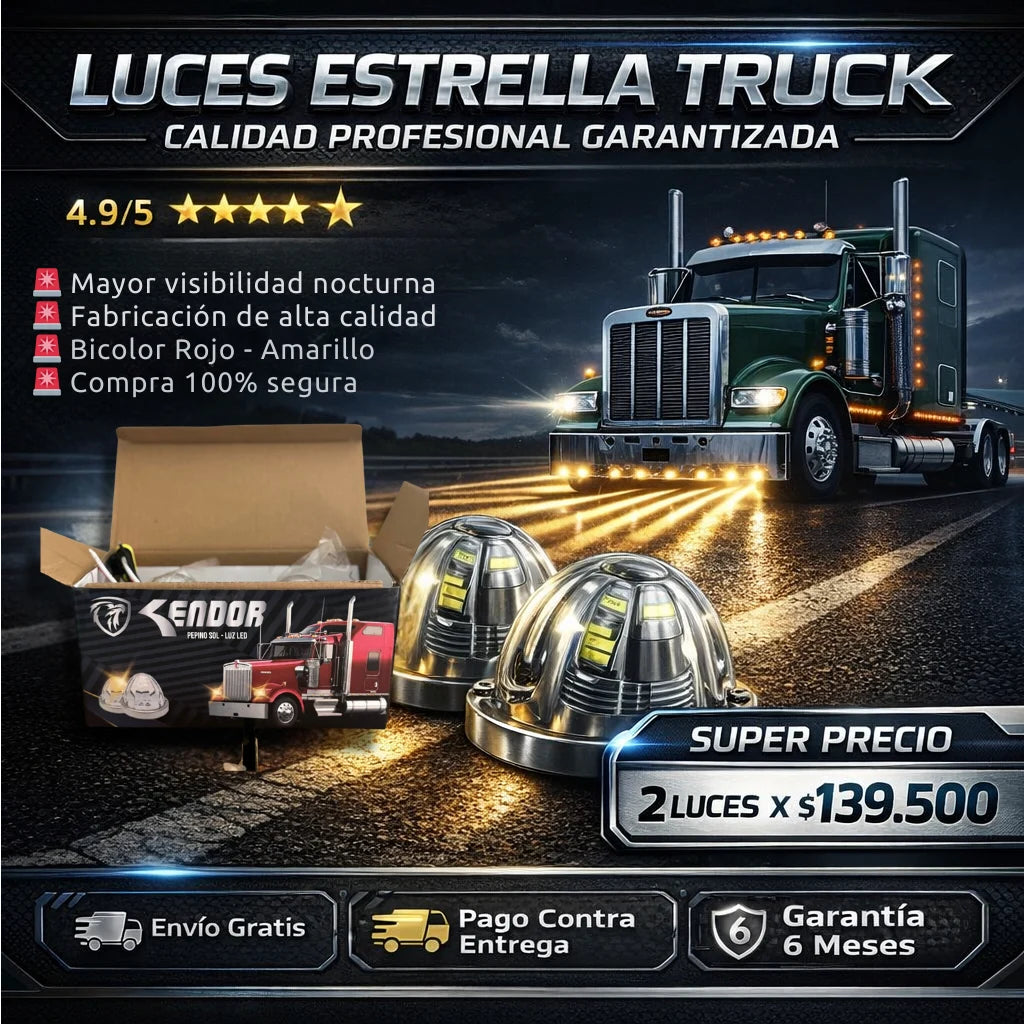 LUZ ESTRELLA TRUCK -Ilumina tu camino No pases desapercibido | Set X 2 Mejor Calidad del Mercado