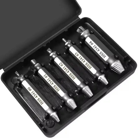 JUEGO EXTRACTOR DE TORNILLOS – Set Profesional x 5 Brocas Universales se adaptan a tu taladro