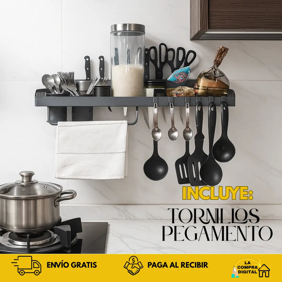 ORGANIZADOR DEL CHEF - Incluye Tornillos y Pegamento